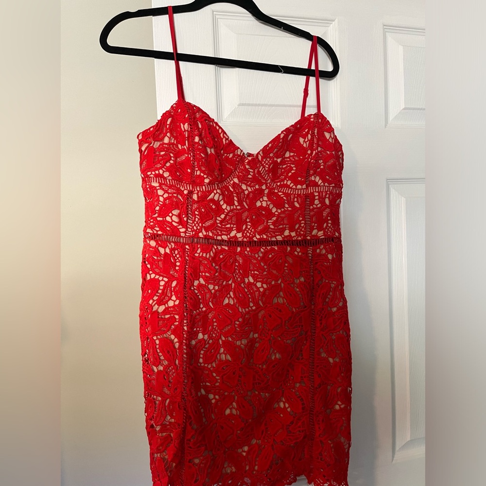 Just Me - Red Lace Dress